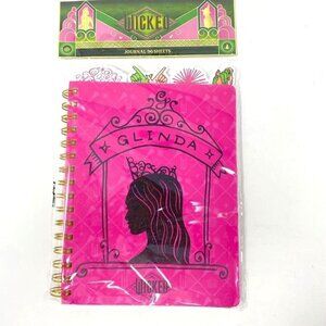 Wicked The Movie Pink Glinda 96 Page Spiral Tab Journal 8.25" x 6.5"